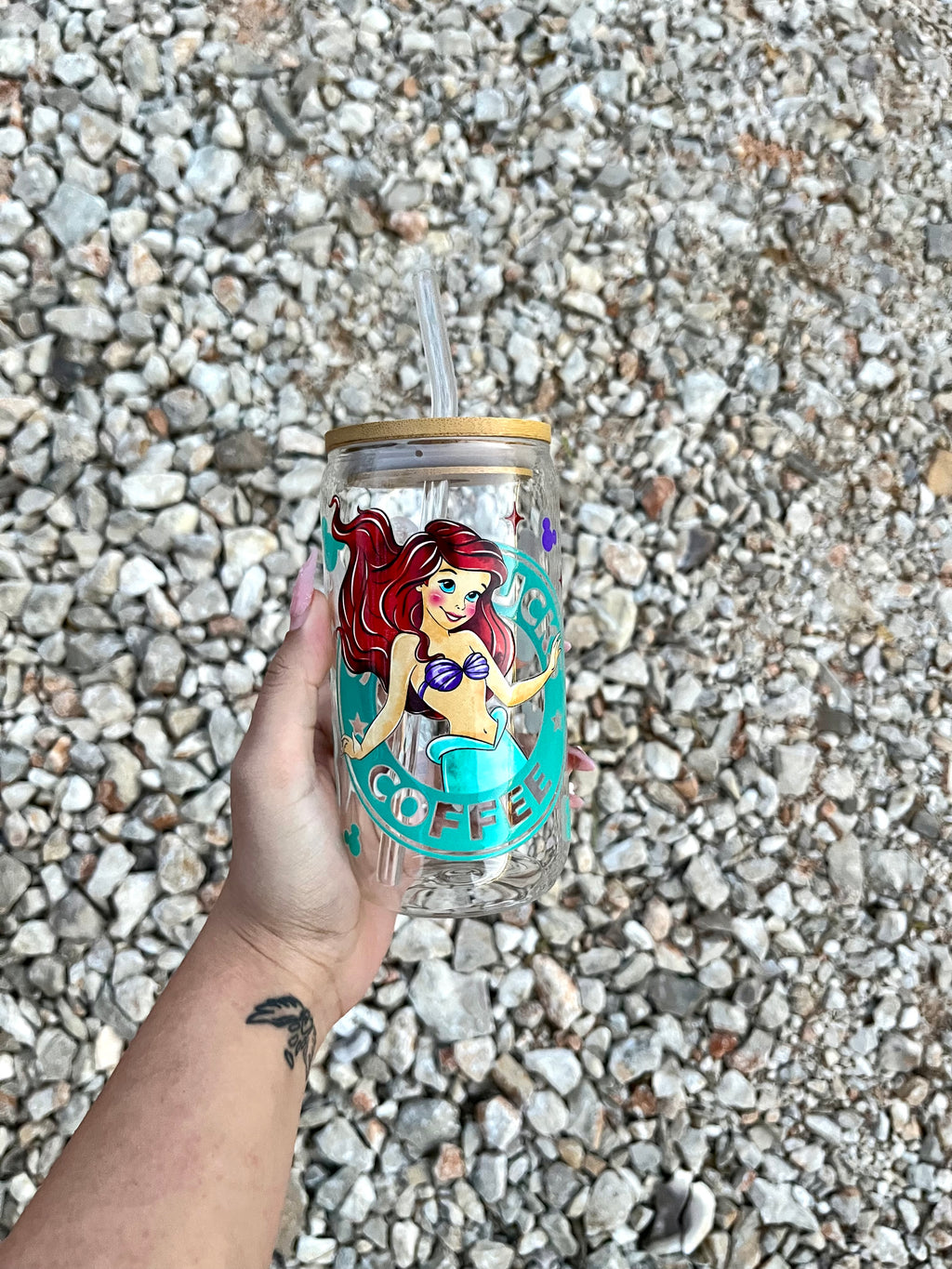 Mermaid 16oz Glass Cup