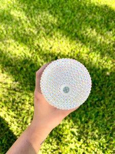 White/Clear Rhinestone Lid