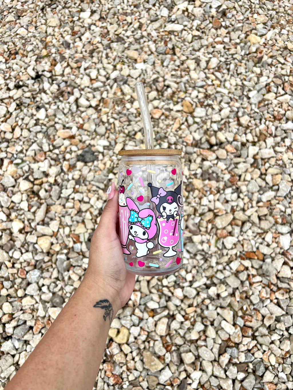 Kitty and Friends 16oz Glass Cup