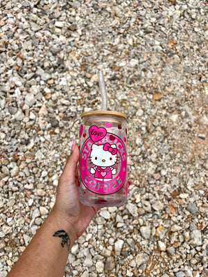 Kitty 16oz Glass Cup