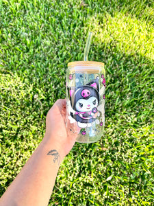 Cute Cat 16oz Glass Cup