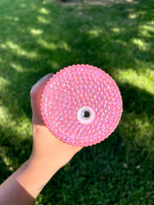 Light Pink Rhinestone Lid