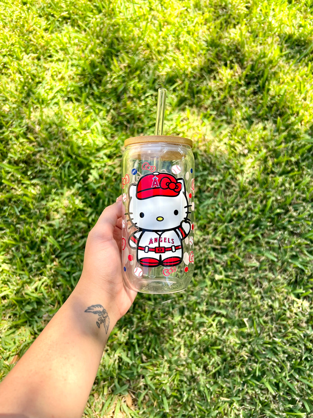 Kitty Angels 16oz Glass Cup