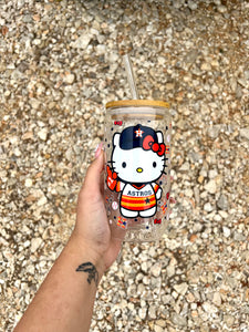 Sport Kitty 16oz Glass Cup