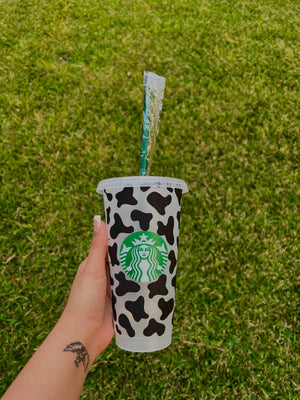Glitter Cow Print Cup