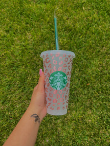 Rose Gold Leopard Cup